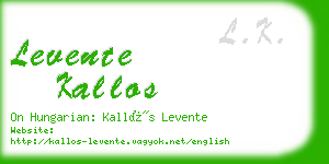 levente kallos business card